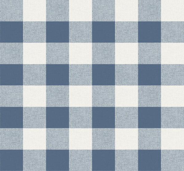 Malibu Picnic Plaid Wallpaper - Coastal Plaid - Coastal Blue | Malibu Wallpaper