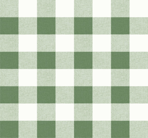 Malibu Picnic Plaid Wallpaper - Coastal Plaid - Greenery | Malibu Wallpaper