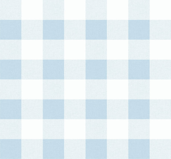 Malibu Picnic Plaid Wallpaper - Coastal Plaid - Blue Oasis | Malibu Wallpaper