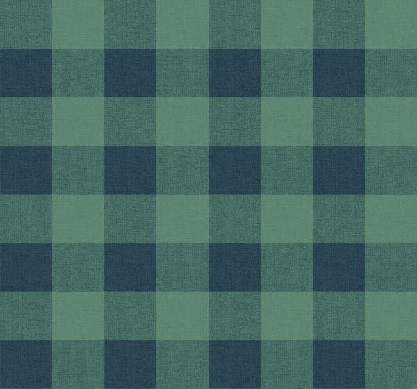 Picnic Plaid Coastal Plaid Tropic Green | Architectural Wallcoverings