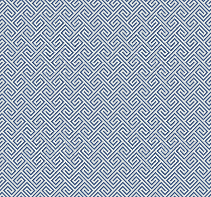 Beach Keys Coastal Greek Key Coastal Blue | Architectural Wallcoverings