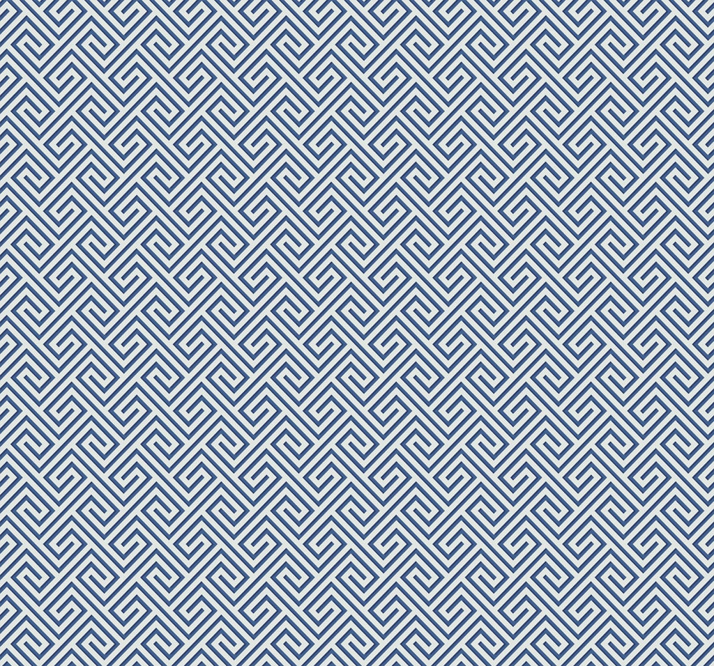 Malibu Beach Keys Wallpaper - Coastal Greek Key - Coastal Blue | Malibu Wallpaper