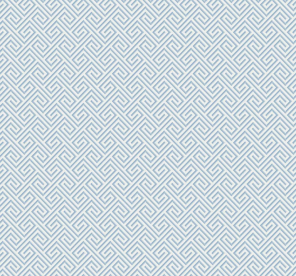 Malibu Beach Keys Wallpaper - Coastal Greek Key - Blue Oasis | Malibu Wallpaper