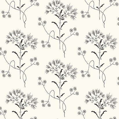 Scilla Charcoal Wallcovering | Jeffrey Stevens
