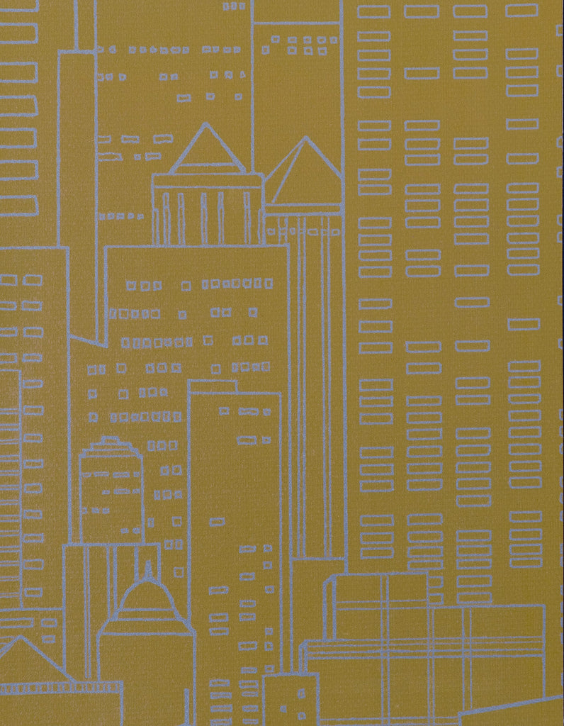 Prague Urbanscape Sunset Park Wallcovering | Phillipe Romano