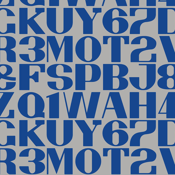 Alphabet By Alexander Girard, 1952 Ultramarine On Light Gray | Maharam