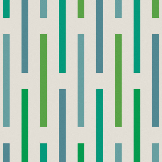 Broken Stripe By Alexander Girard, 1952 Emerald And Turquoise Light | Maharam