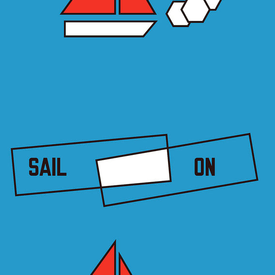 Sail On By Lawrence Weiner Cerulean | Maharam