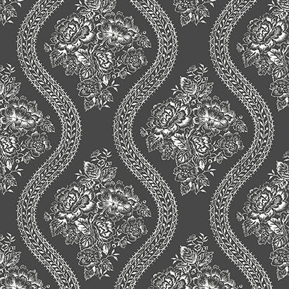 Cordova Charcoal Deep Charcoal Wallcovering | Jeffrey Stevens