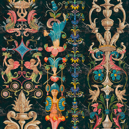 Miniatures - Taupe, Black, Blue, Green, Red, Brown Wallcovering | Mind the Gap