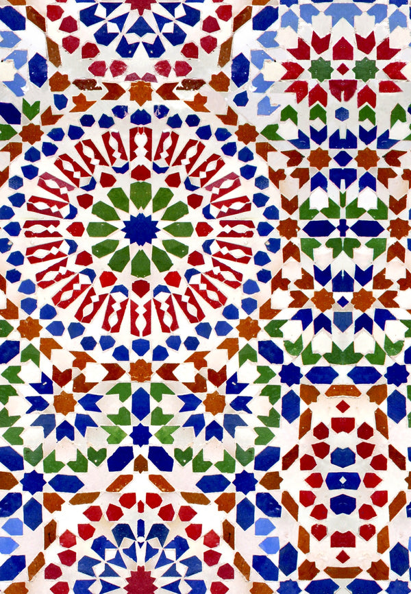 Mosaic - Taupe, Blue, White, Green, Red Wallcovering | Mind the Gap