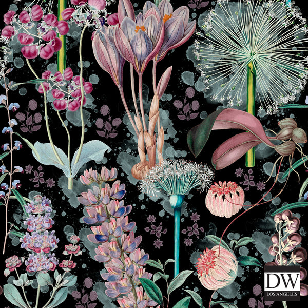 Garden of Eden - Black, Blue, Green, Purple Wallcovering | Mind the Gap