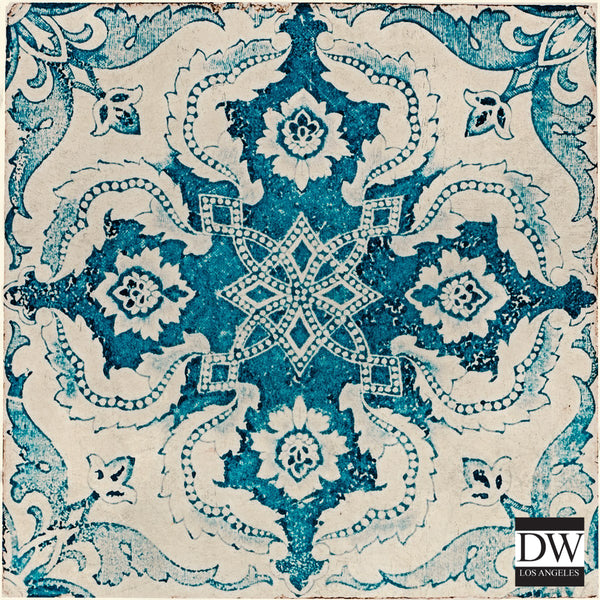 Longwy - Blue, Turquoise, Cream Wallcovering | Mind the Gap