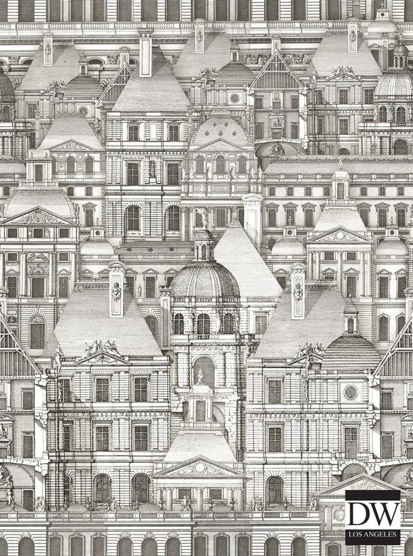 Louvre - White, Grey Wallcovering | Mind the Gap