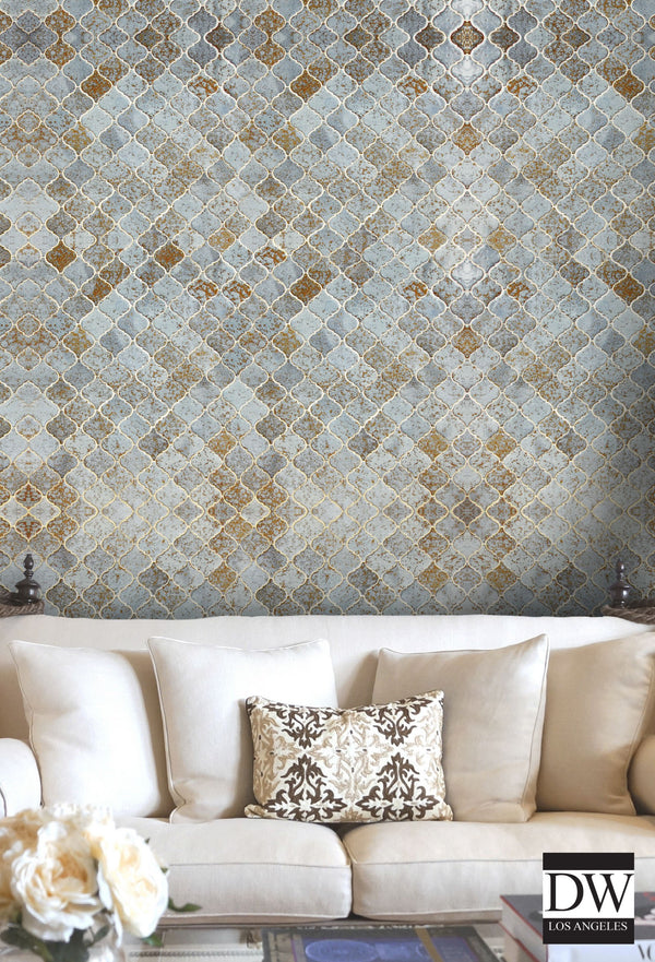 Morocco Tiles - Taupe, Grey, Brown Wallcovering | Mind the Gap