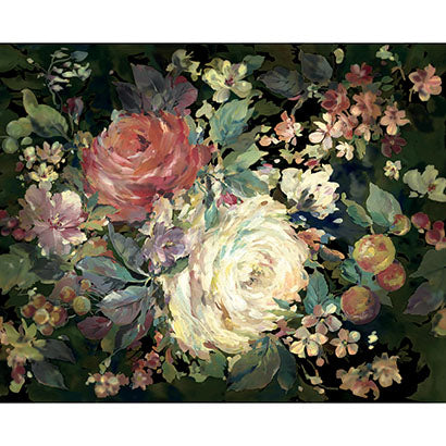 Westhampton Blush Dark Green Wallcovering | Jeffrey Stevens