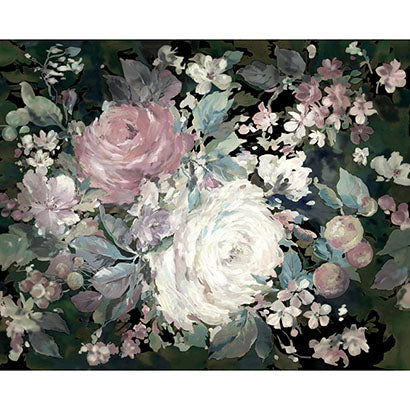 Westhampton Blush Dark Green 2 Wallcovering | Jeffrey Stevens