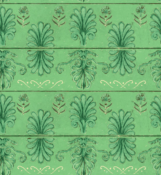 Mykonos Villa Motif Island Green Wallpaper | Mind The Gap