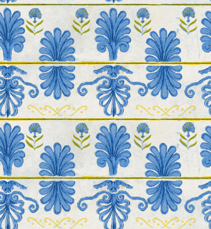 Mykonos Villa Motif - White Sand Wallcovering | Mind the Gap