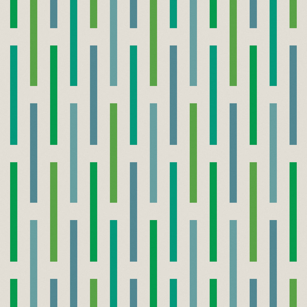 Broken Stripe By Alexander Girard, 1952 Emerald And Turquoise Light | Maharam