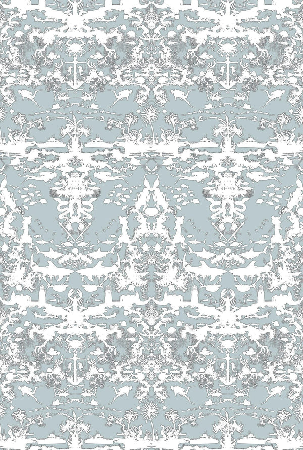 Marine Toile Sea Blue | Timorous Beasties Wallcovering