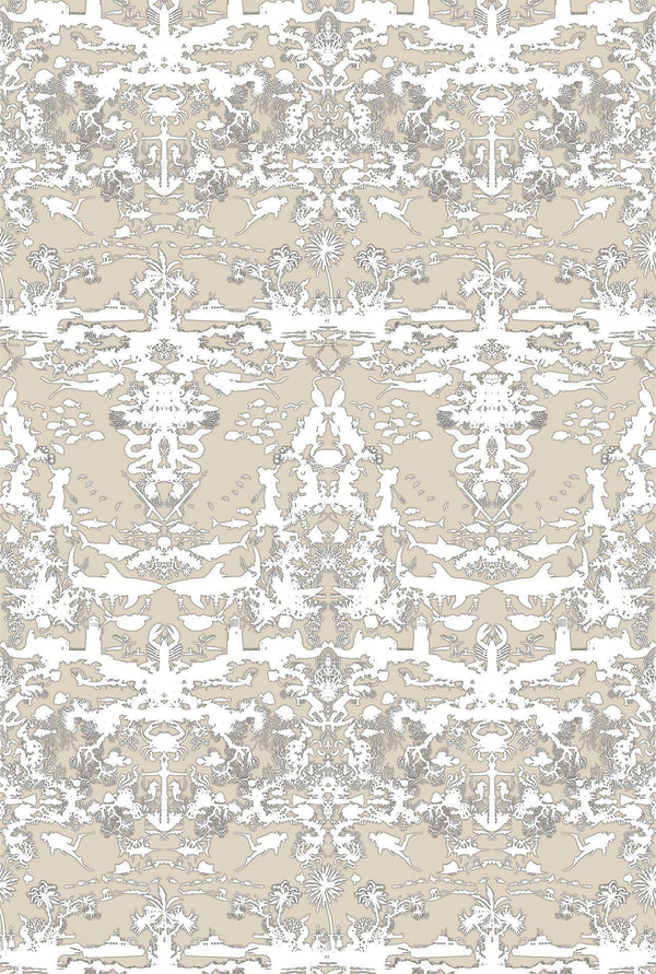 Marine Toile Taupe | Timorous Beasties Wallcovering