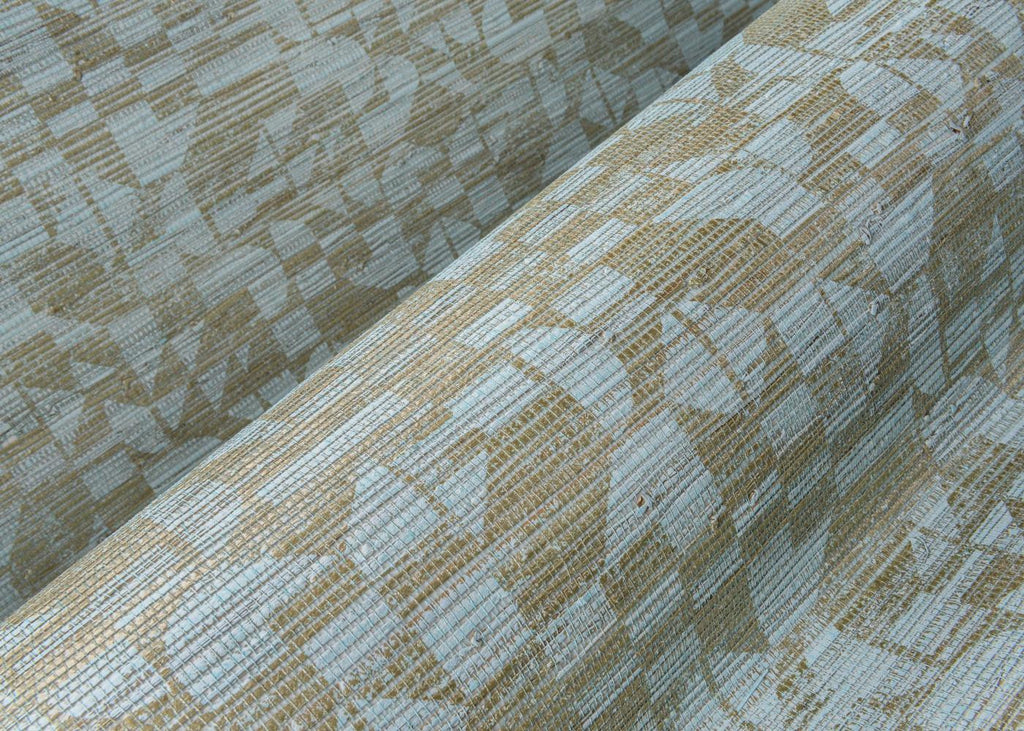 Cyperus Metallic Foil Blue Silver Wallpaper | Arte Europe