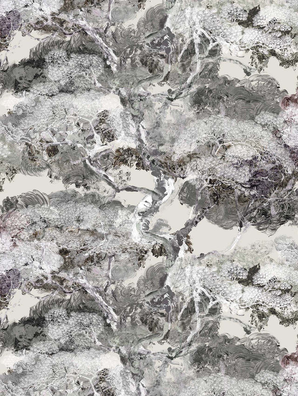 Matzu Tree Streak Bleach Grey | Timorous Beasties Wallcovering