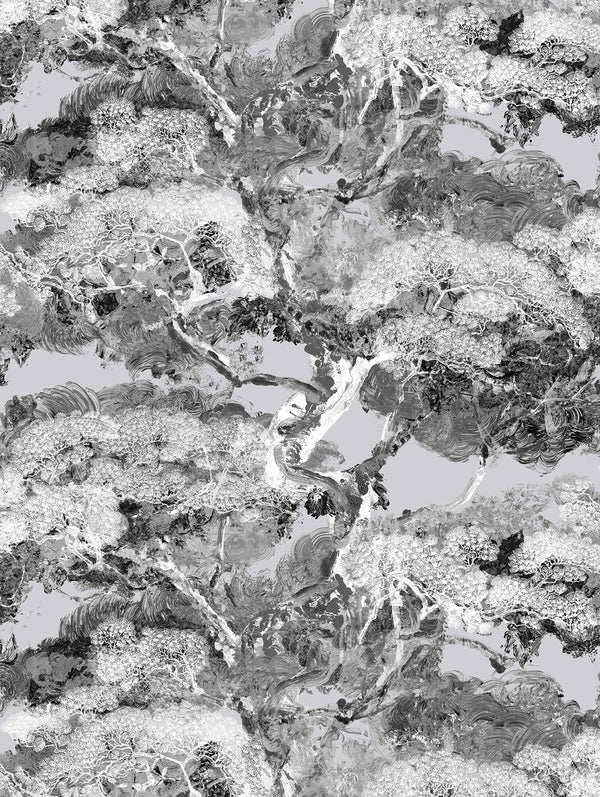 Matzu Tree Wipeout Grey | Timorous Beasties Wallcovering