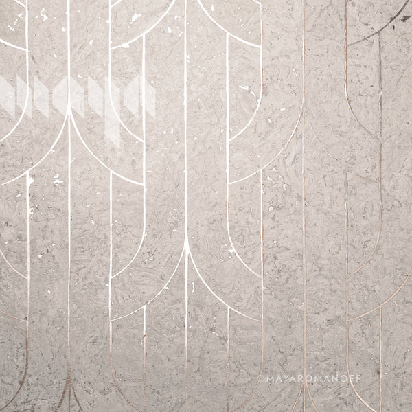 Porto Deco Sauvignon Blanc - Light Gray Wallcovering | Maya Romanoff