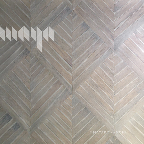 Water Hyacinth Parquet Grey Fox - Light Beige Natural Wallcovering | Maya Romanoff