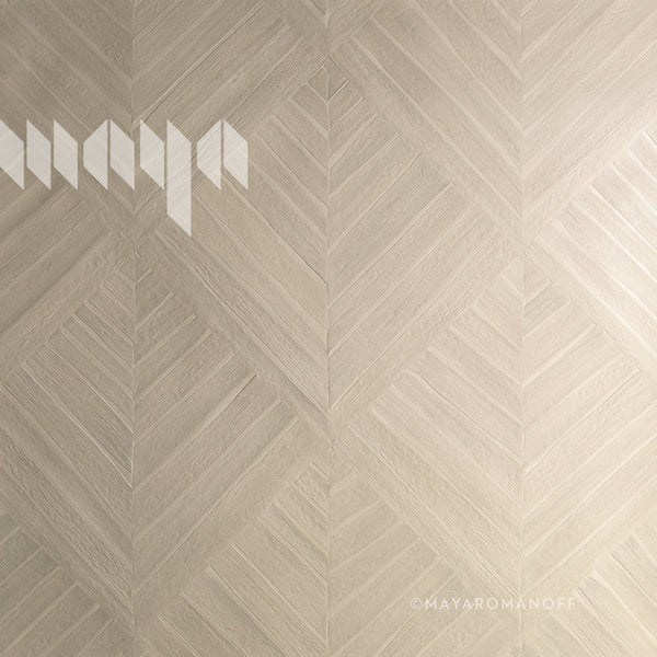 Water Hyacinth Parquet Snowy Egret - Beige Natural Wallcovering | Maya Romanoff