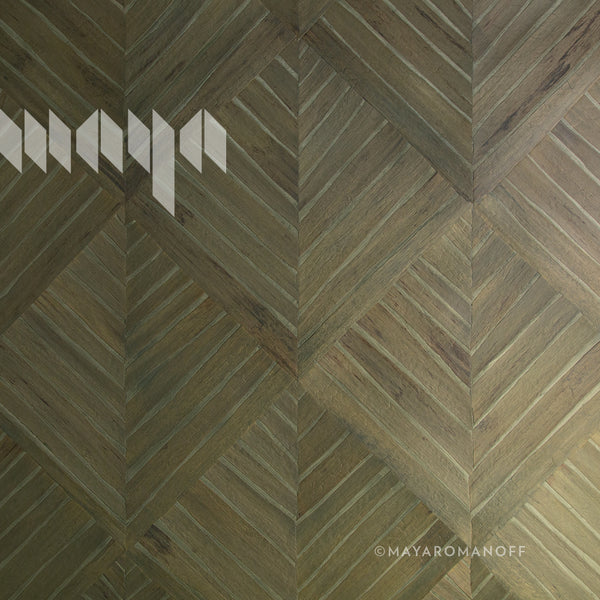 Water Hyacinth Parquet Gator Green - Olive Green Natural Wallcovering | Maya Romanoff