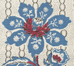 Mccallum Floral Stripe, Blue Red Brown on Tint