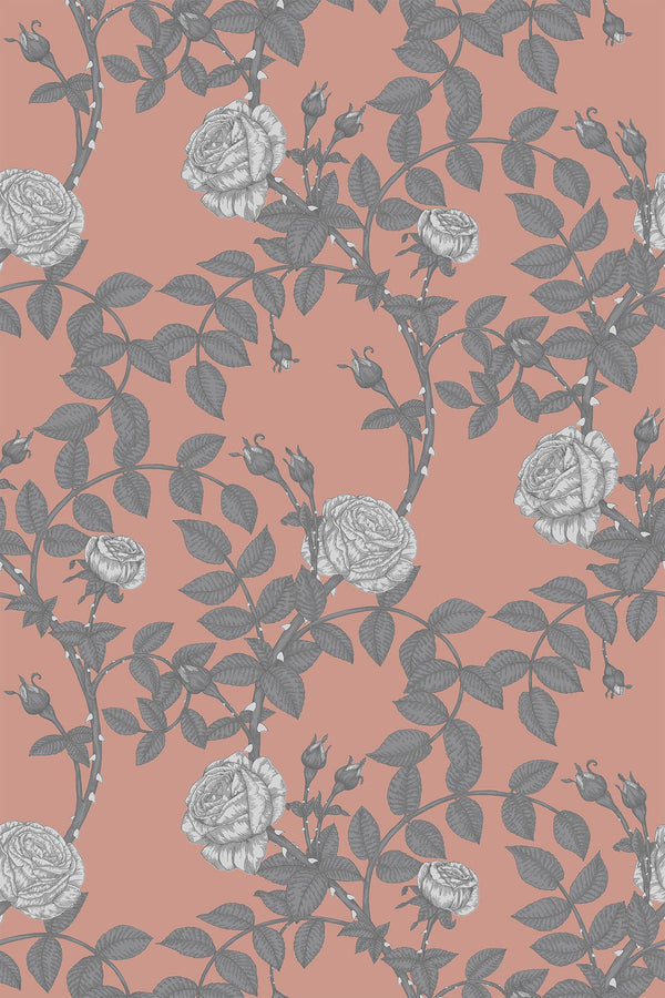 McGegan Rose Greys on Blush | Timorous Beasties Wallcovering