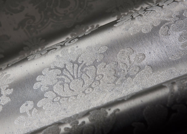 Gloria Glass Beaded Damask Grey Wallpaper | Arte Europe
