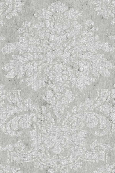 Gloria Glass Beaded Damask Taupe Wallpaper | Arte Europe