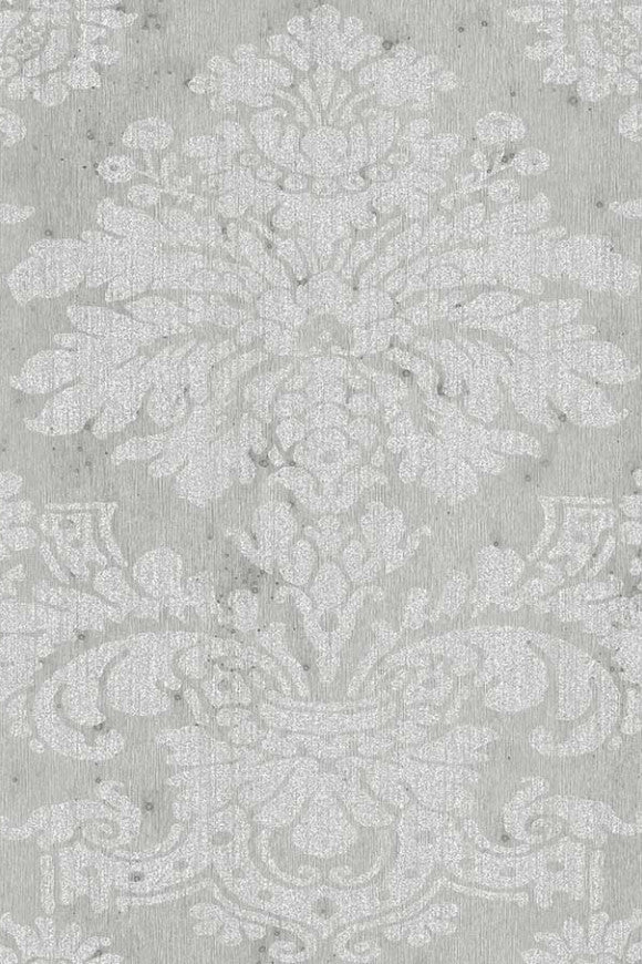 Gloria Glass Beaded Damask Taupe Wallpaper | Arte Europe