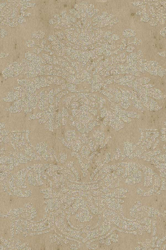 Gloria Glass Beaded Damask Gold Wallpaper | Arte Europe