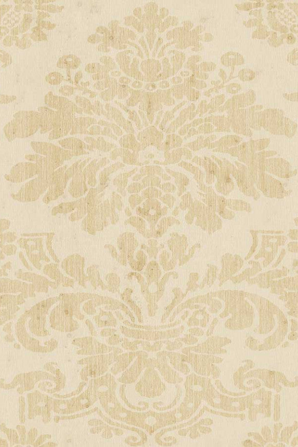 Gloria Glass Beaded Damask Cream Wallpaper | Arte Europe