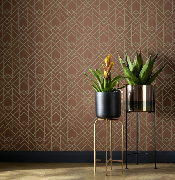 Metro - Amber Glow Orange Wallcovering | 1838 Wallcoverings