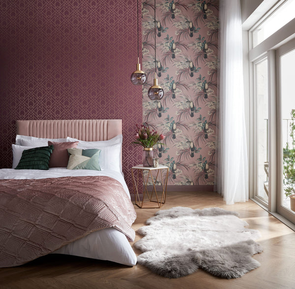 Le Toucan Rose - Pink Wallcovering | 1838 Wallcoverings
