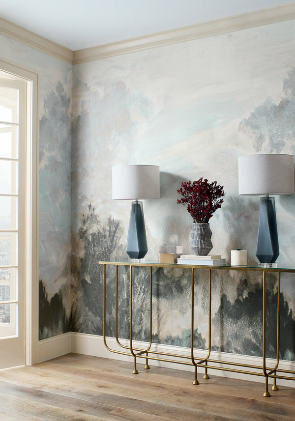 Twilight Mural Cream Fabric | Thibaut
