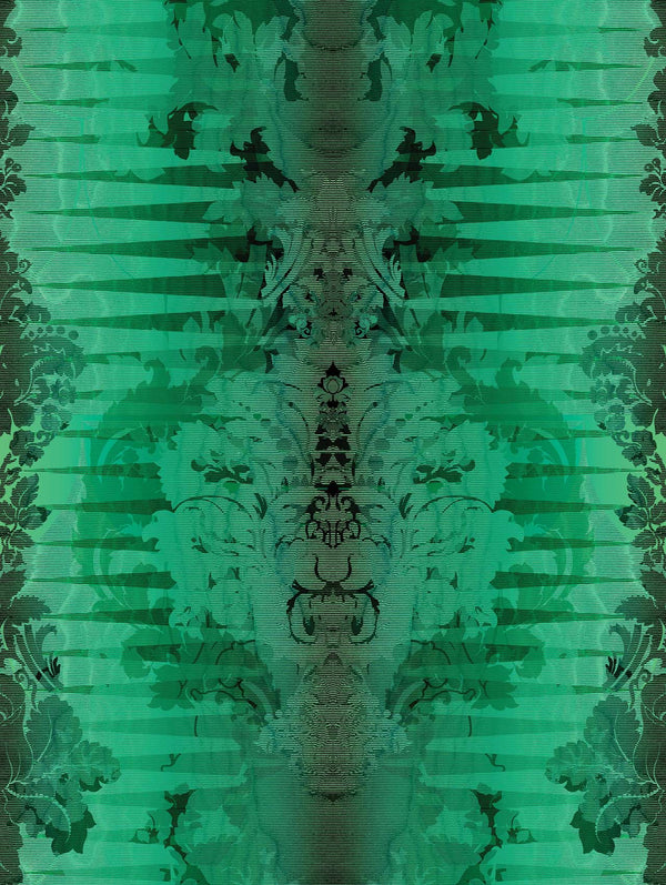 Moire Damask Oz Green | Timorous Beasties Wallcovering