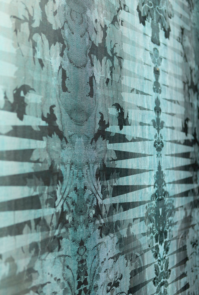 Moire Damask Gunmental Blue