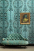 Moire Damask Gunmental Blue