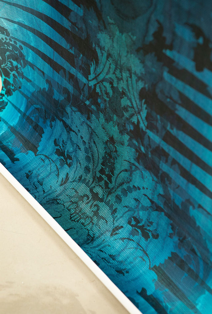 Moire Damask Sapphire Blue