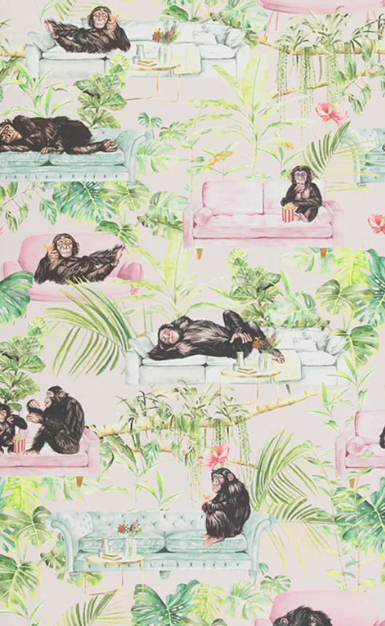 Monkey Biz Pink Wallcovering | Graduate Collection