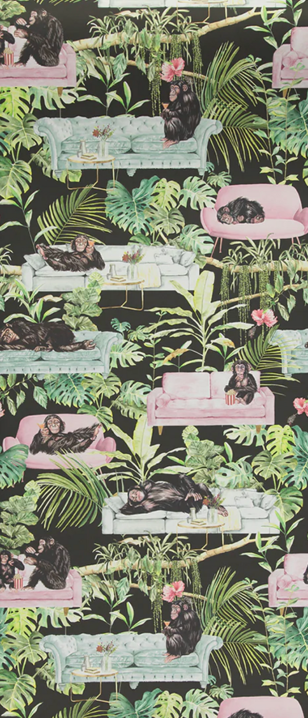 Monkey Biz Black Wallcovering | Graduate Collection
