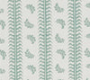 Montclair Stripe, Pale Clifton Green on White Linen Cotton